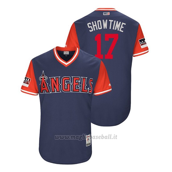 Maglia Baseball Uomo Los Angeles Angels Shohei Ohtani 2018 Llws Players Weekend Showtime Blu